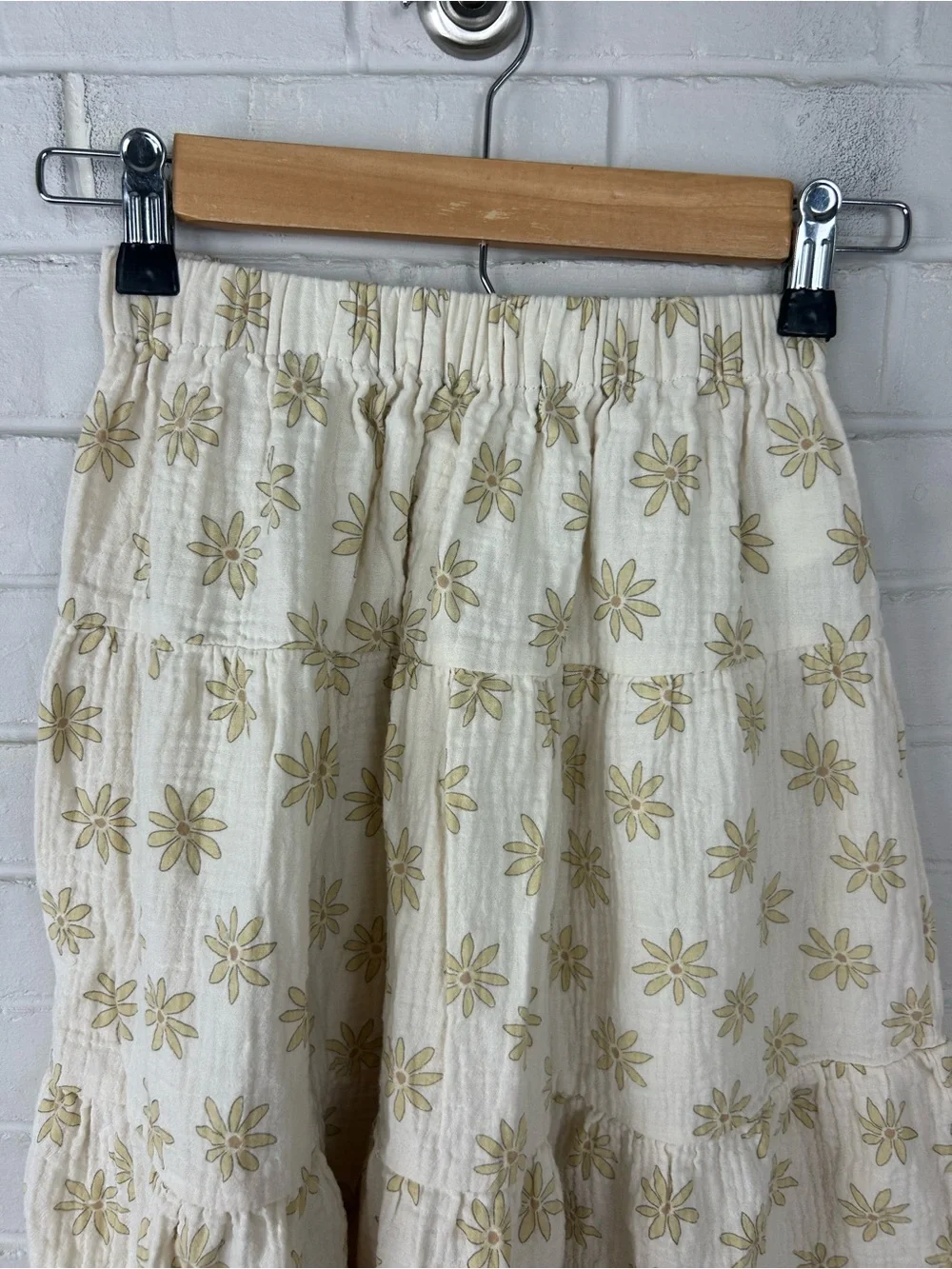 Rylee + Cru Girls Cotton Floral Daisies Midi Skirt Size 8-9Y